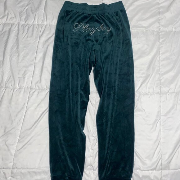 PLAYBOY - Velour Pants with Rhinestones (tube top is separate) - Picture 2 of 3